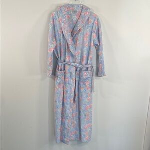 Lanz of Salzburg Women's Nantucket Rose Wrap Flannel Robe Sz S